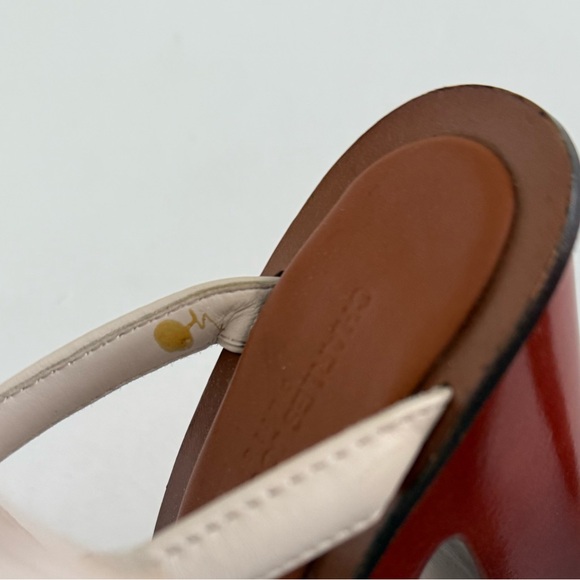 🧡 Leather Charles Jourdan Elegant White Strappy Women's Sandal Heels - Picture 3 of 9